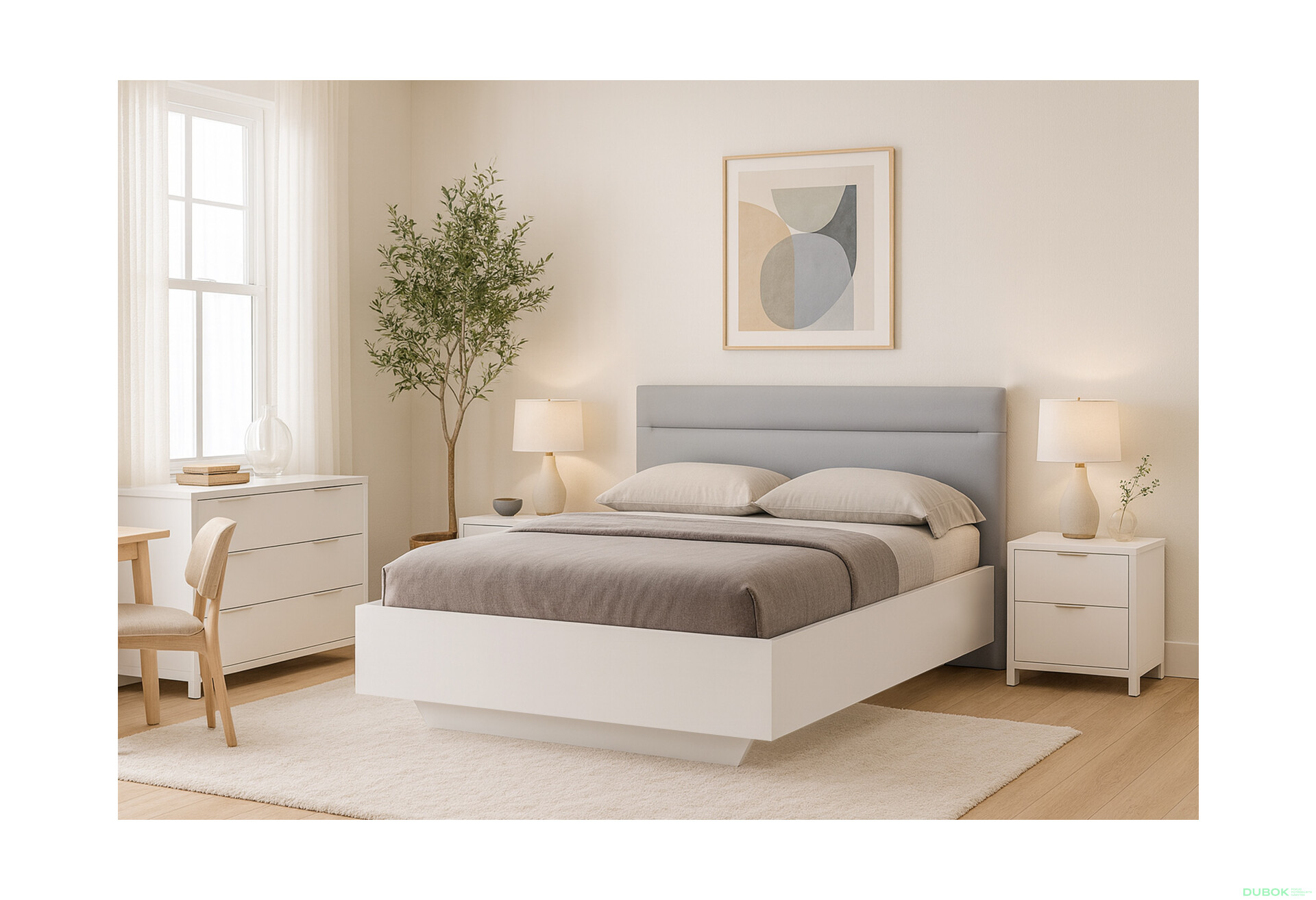 Fotografie 2 - Postel 1,6x2,0 s čalouněným měkkým čelem, bílý lesk Family