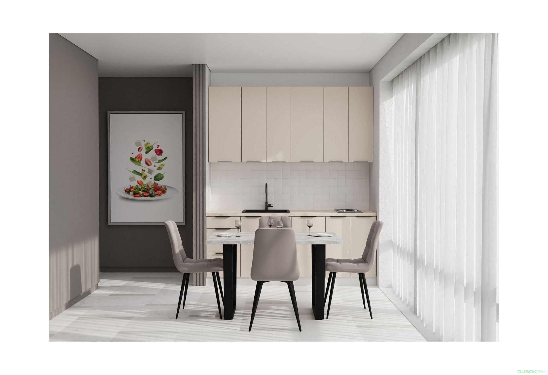 Sada 2.0 béžová matná Flet Lux - Fotografie 2 Fotografie 2 - Sada 2.0 béžová matná Flet Lux