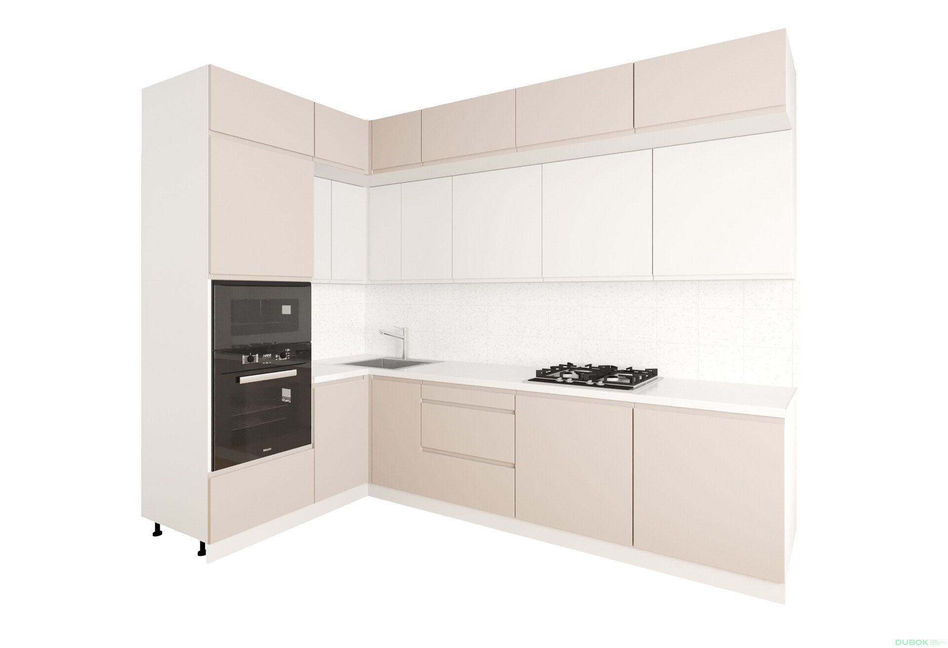 Fotografie 2 - Sada 1.6x2.8 b. bílá, f. béžová mat / mléčná Interno Luxe
