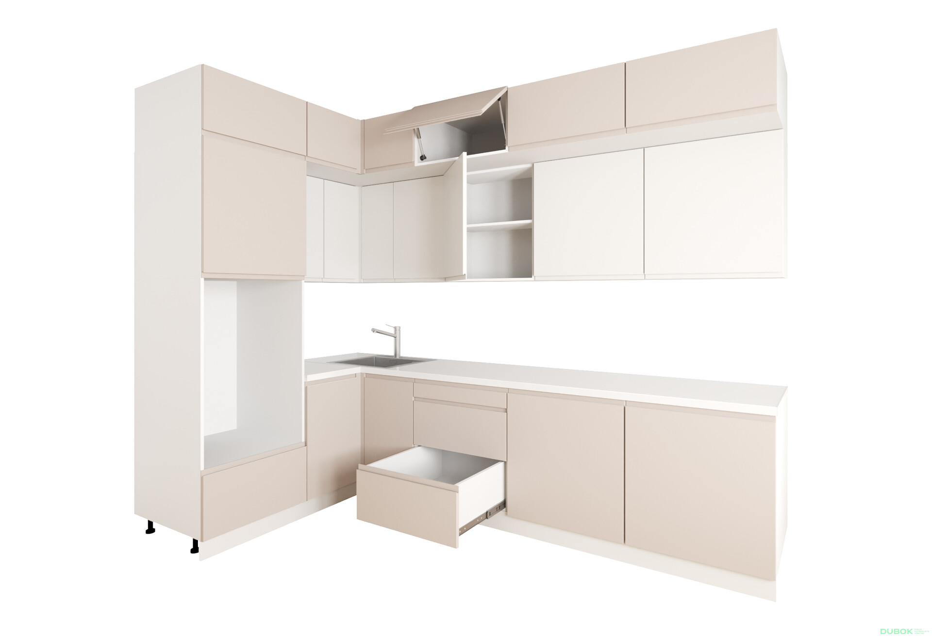 Fotografie 3 - Sada 1.6x2.8 b. bílá, f. béžová mat / mléčná Interno Luxe