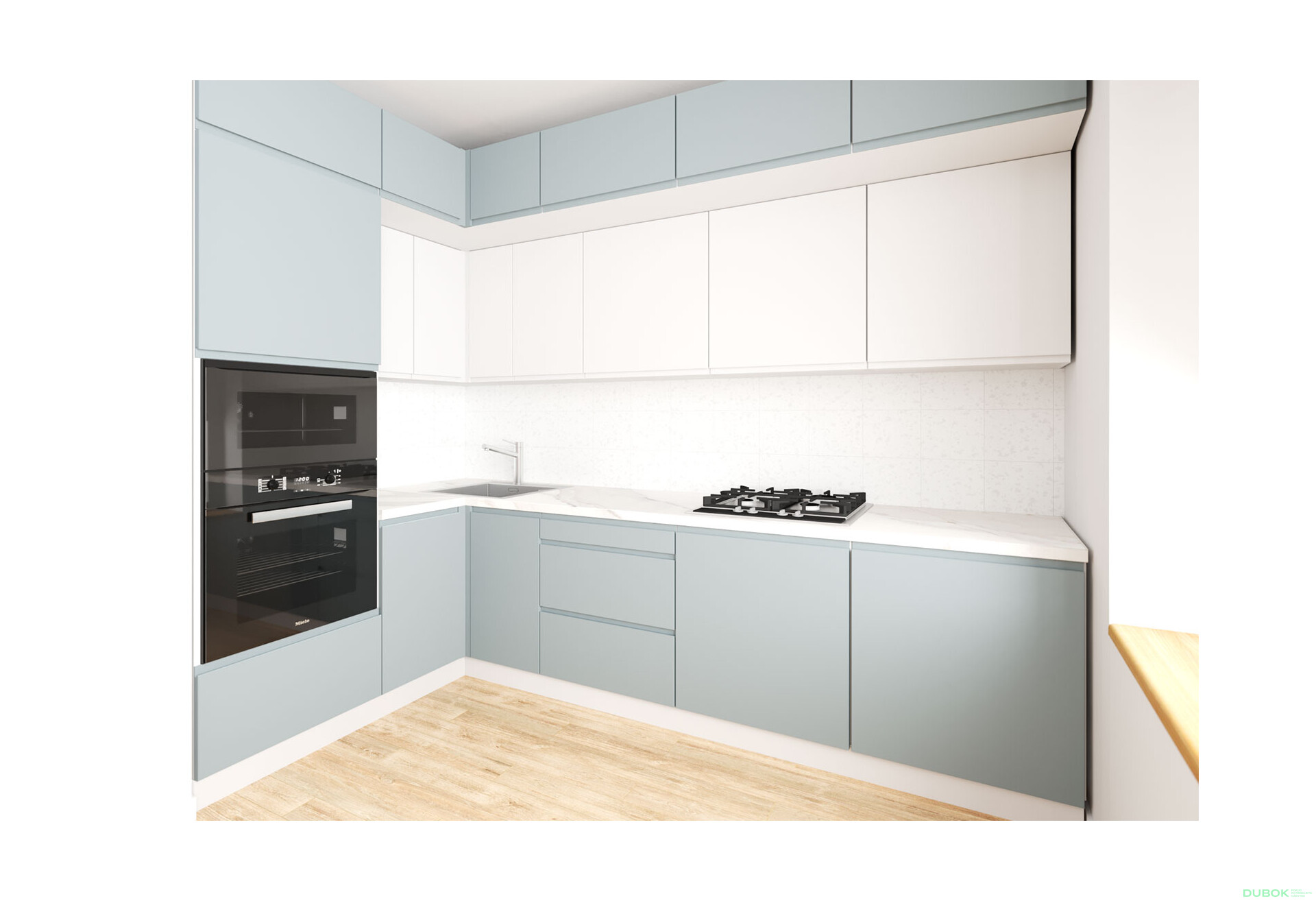 Fotografie 1 - Sada 1.6x2.8 k. bílá, f. šedá mat / bílá mat Interno Luxe