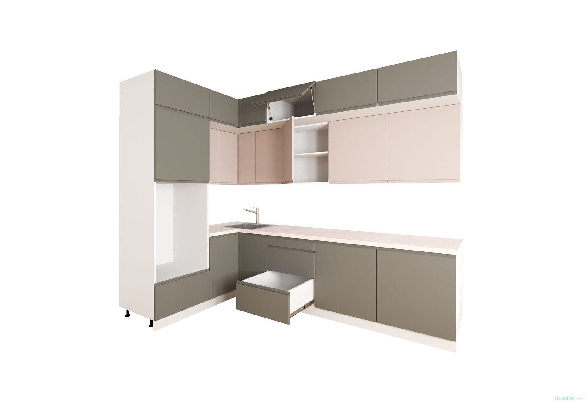 Fotografie 3 - Sada 1.6x2.8 b. bílá, f. tmavě šedá mat / béžová mat Interno Luxe