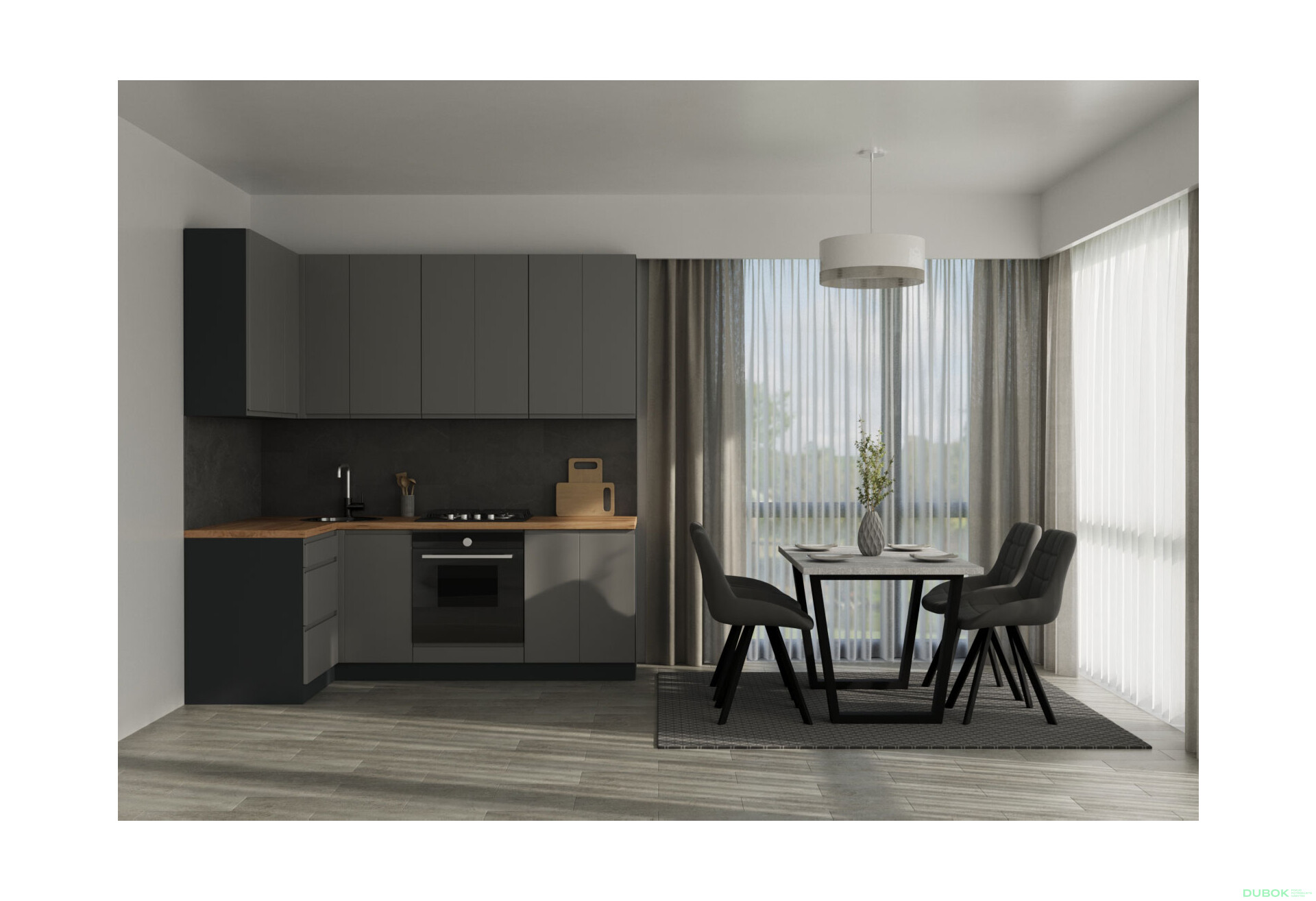 Fotografie 2 - Sada 2.2x1.2 antracit / tmavě šedý mat Interno Luxe