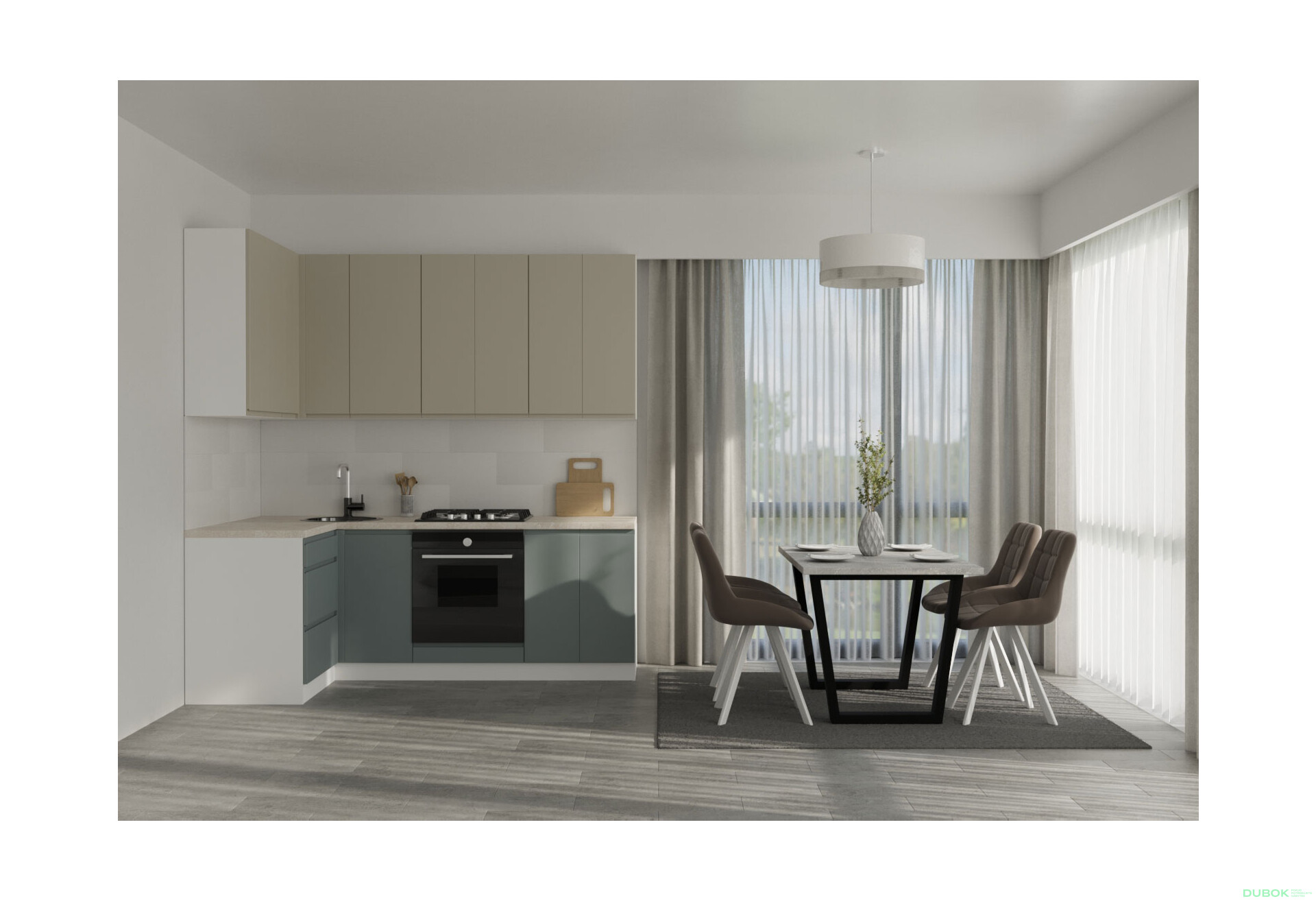 Fotografie 2 - Sada 2.2x1.2 bílá / béžová, šedá matná Interno Luxe
