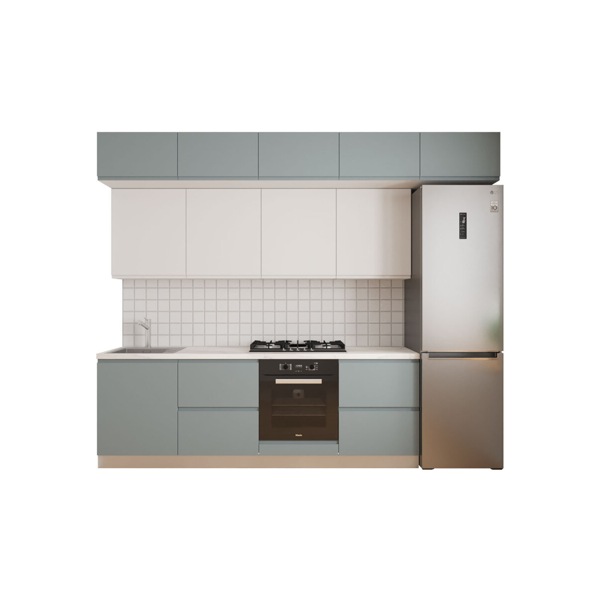 Sada 2.4 k. bílá, f. šedá mat / bílá mat Interno Luxe
