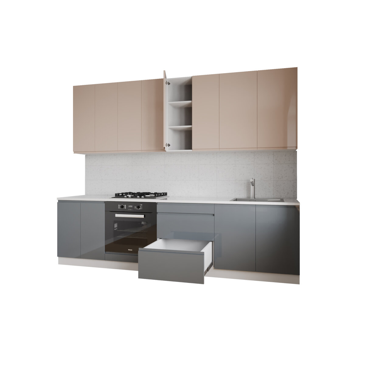 

Sada 2.6 k. bílá, f. vrch béžový lesk, spodek šedý lesk Interno Luxe