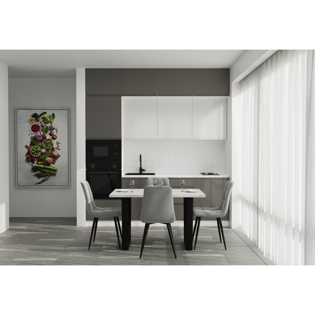 Sada 2.4 Bílá / tmavě šedý lesk, bílý lesk Interno Glaňec Luxe (obrázek 3)