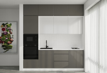 Sada 2.4 Bílá / tmavě šedý lesk, bílý lesk Interno Glaňec Luxe
