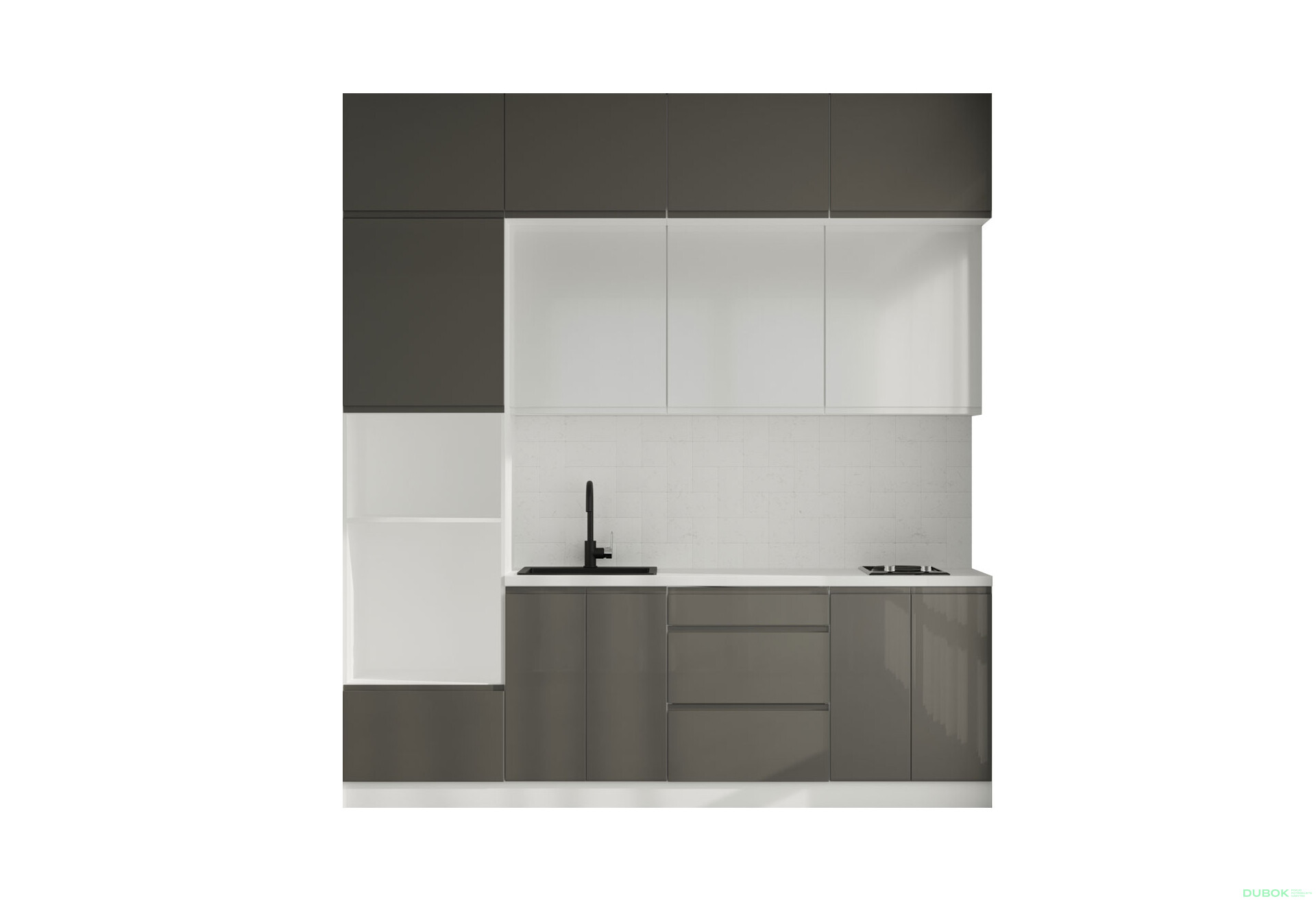 Sada 2.4 Bílá / tmavě šedý lesk, bílý lesk Interno Glaňec Luxe - Fotografie 3 Fotografie 3 - Sada 2.4 Bílá / tmavě šedý lesk, bílý lesk Interno Glaňec Luxe