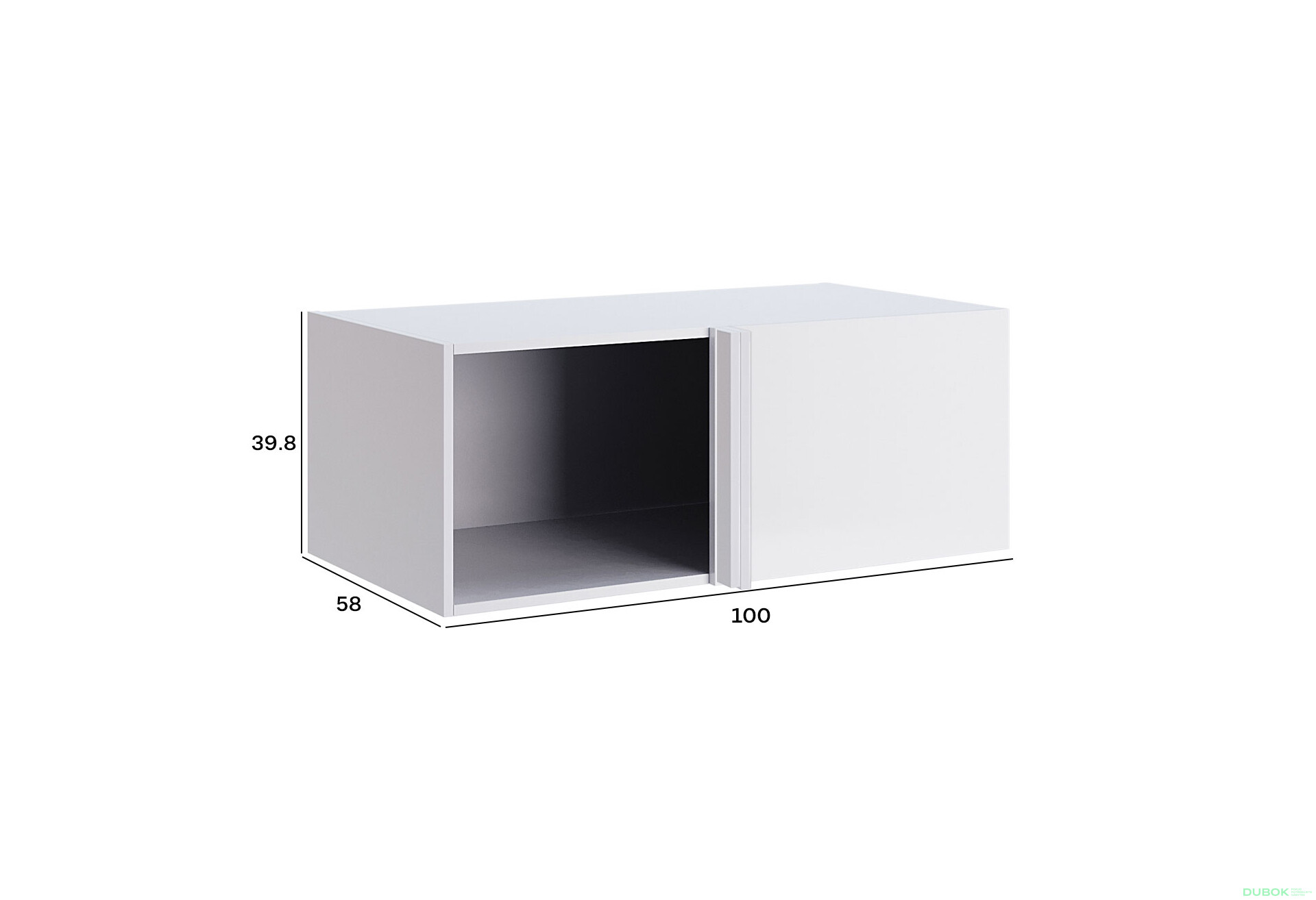 Fotografie 2 - Korpus Nástavec na skříň Roh 90° Bílý lesk Idea