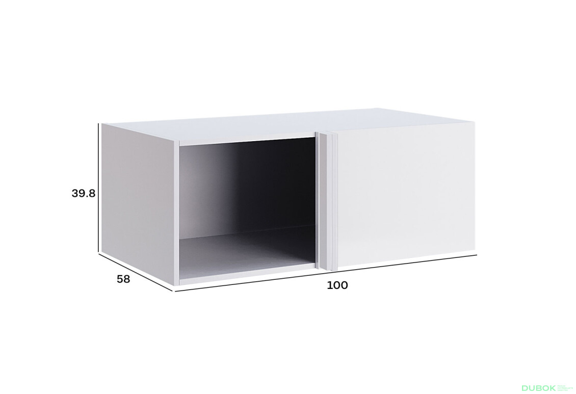 Fotografie 2 - Korpus Nástavec na skříň Roh 90° Bílý lesk Idea