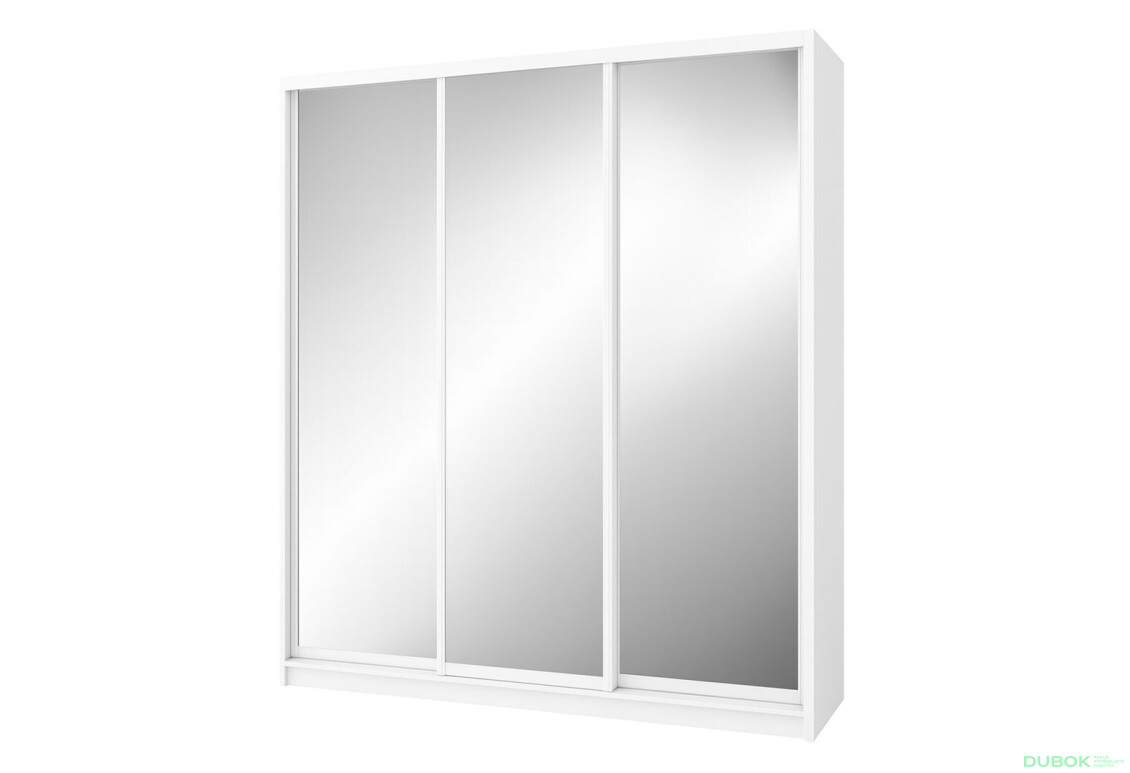 Skříň Rim-Veneziano 3D 1.8 m se zrcadlem, bílá