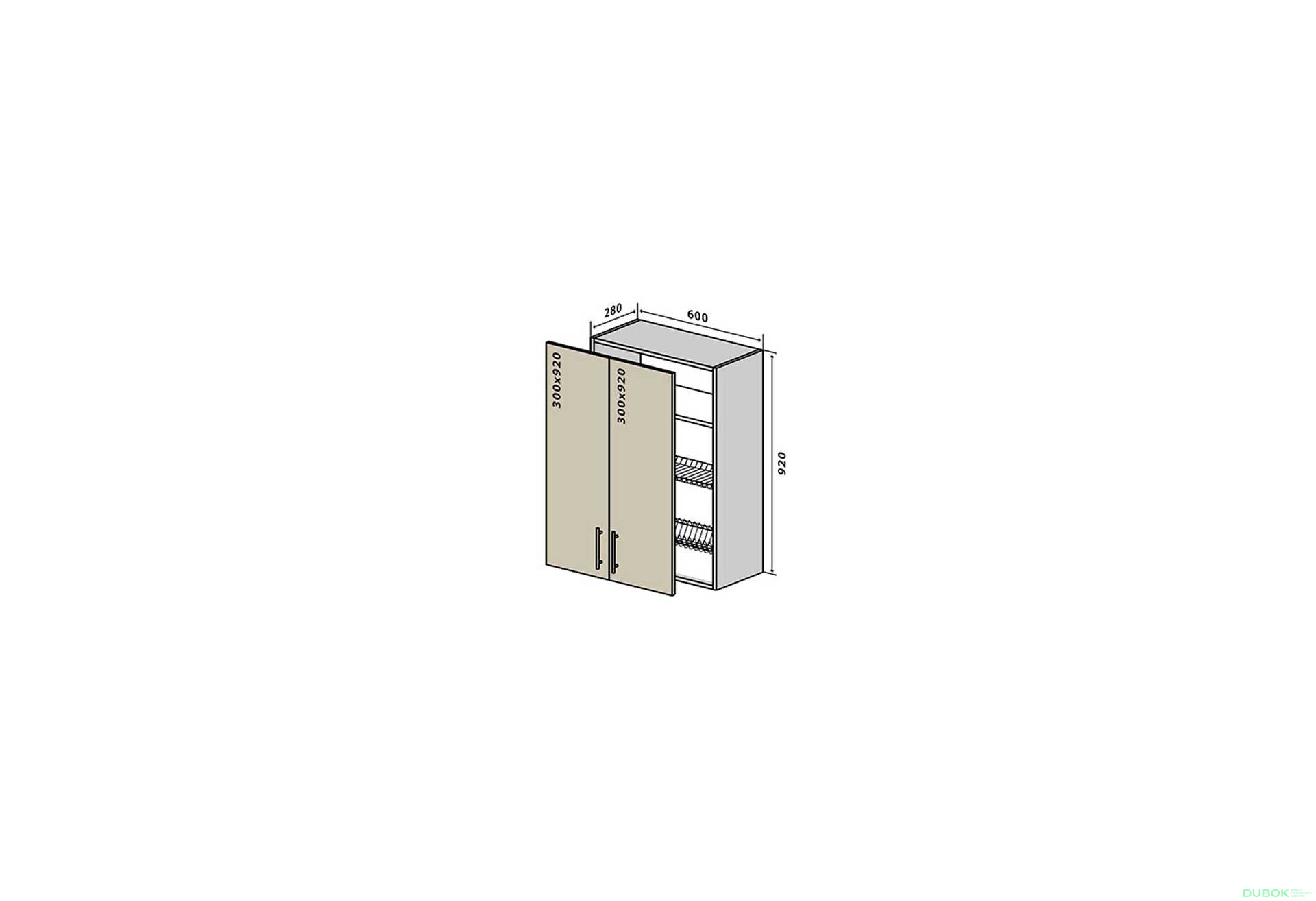 Fotografie 1 - V47 Skříňka 2D 60 Sušák Interno