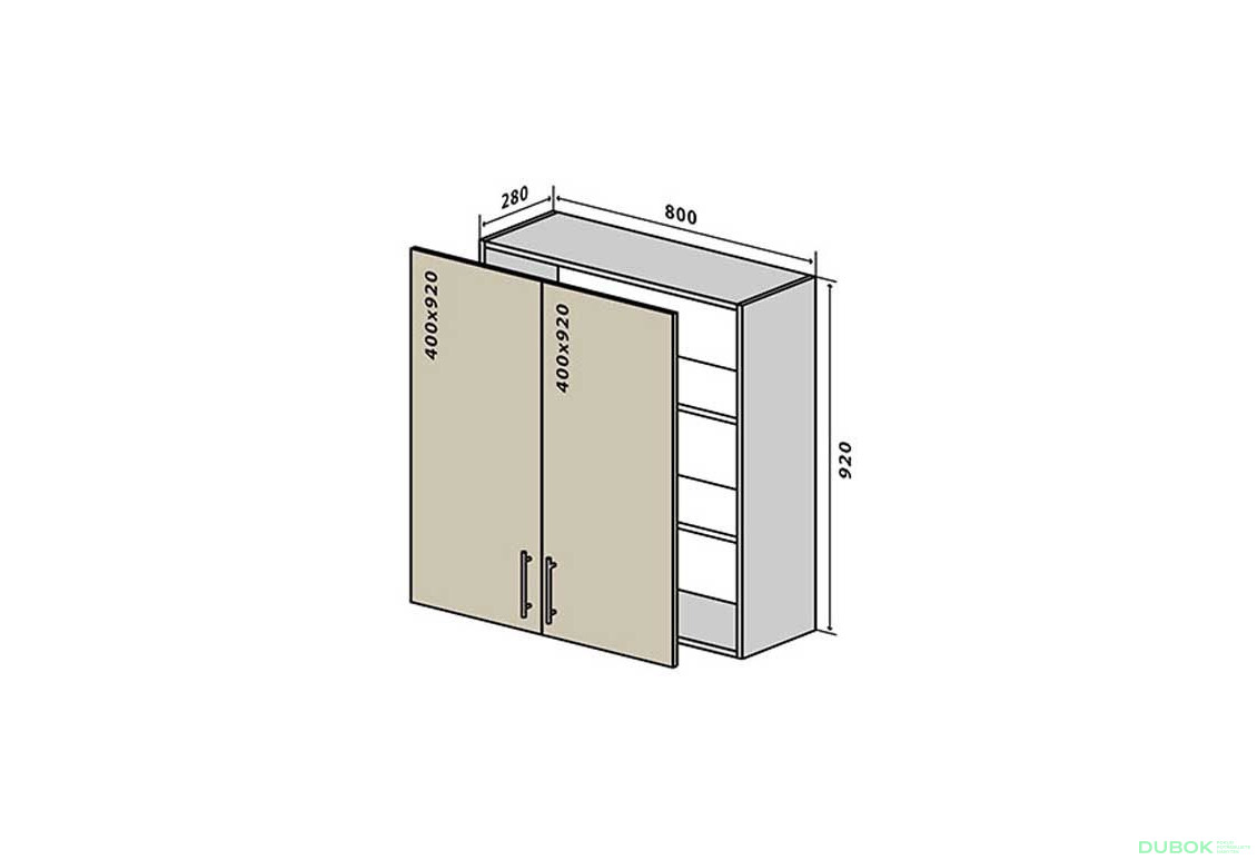 V48 Skříňka 2D 80 Interno