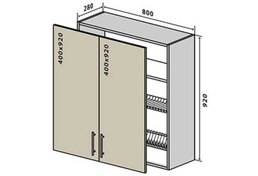 V49 Skříňka 2D 80 Sušák Interno