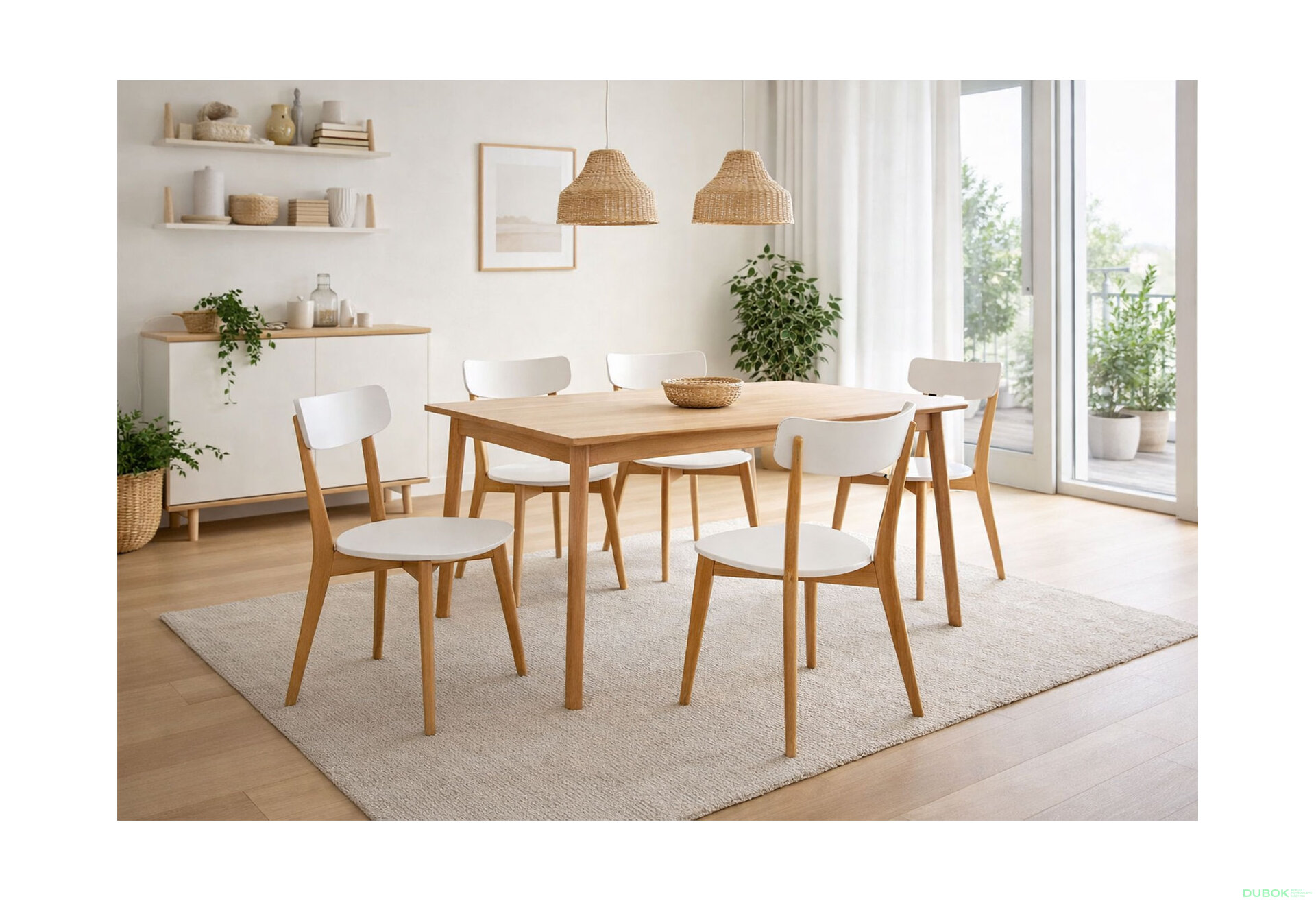 Fotografie 2 - Židle Mosso dřevo / MDF, barva: dub / bílý