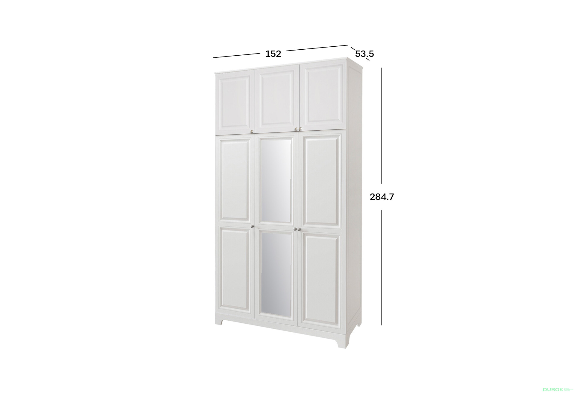 Fotografie 2 - Skříň č. 3 / MDF V.2 + Zrcadlo V.2 + Vysoká nástavba Madrid