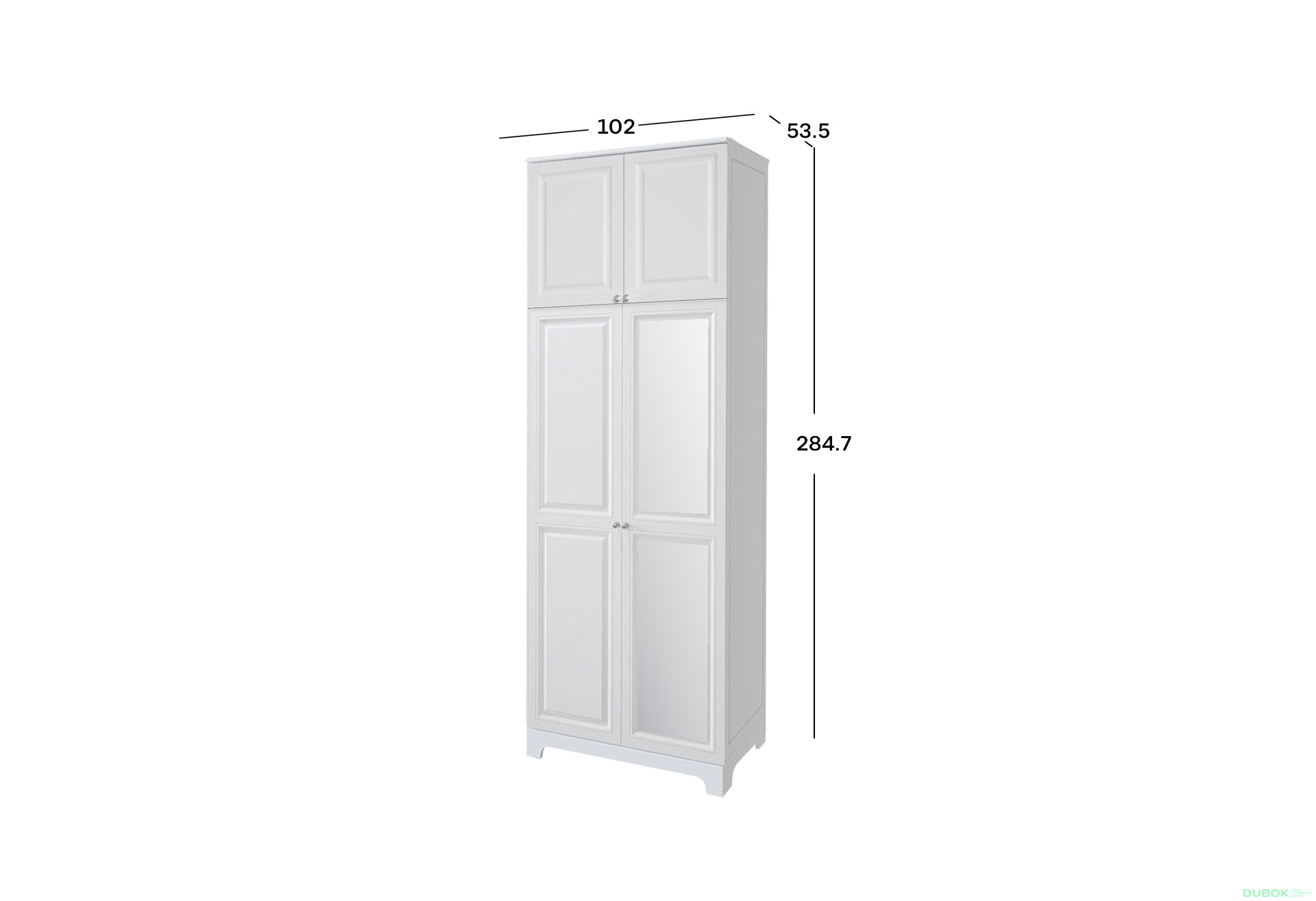 Fotografie 2 - Skříň č. 2 / MDF V.2 + Zrcadlo V.2 + Vysoká nástěnná skříň Madrid