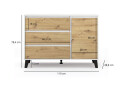 Fotografie 6 - Komoda Borg 1d3s bílá / dub artisan