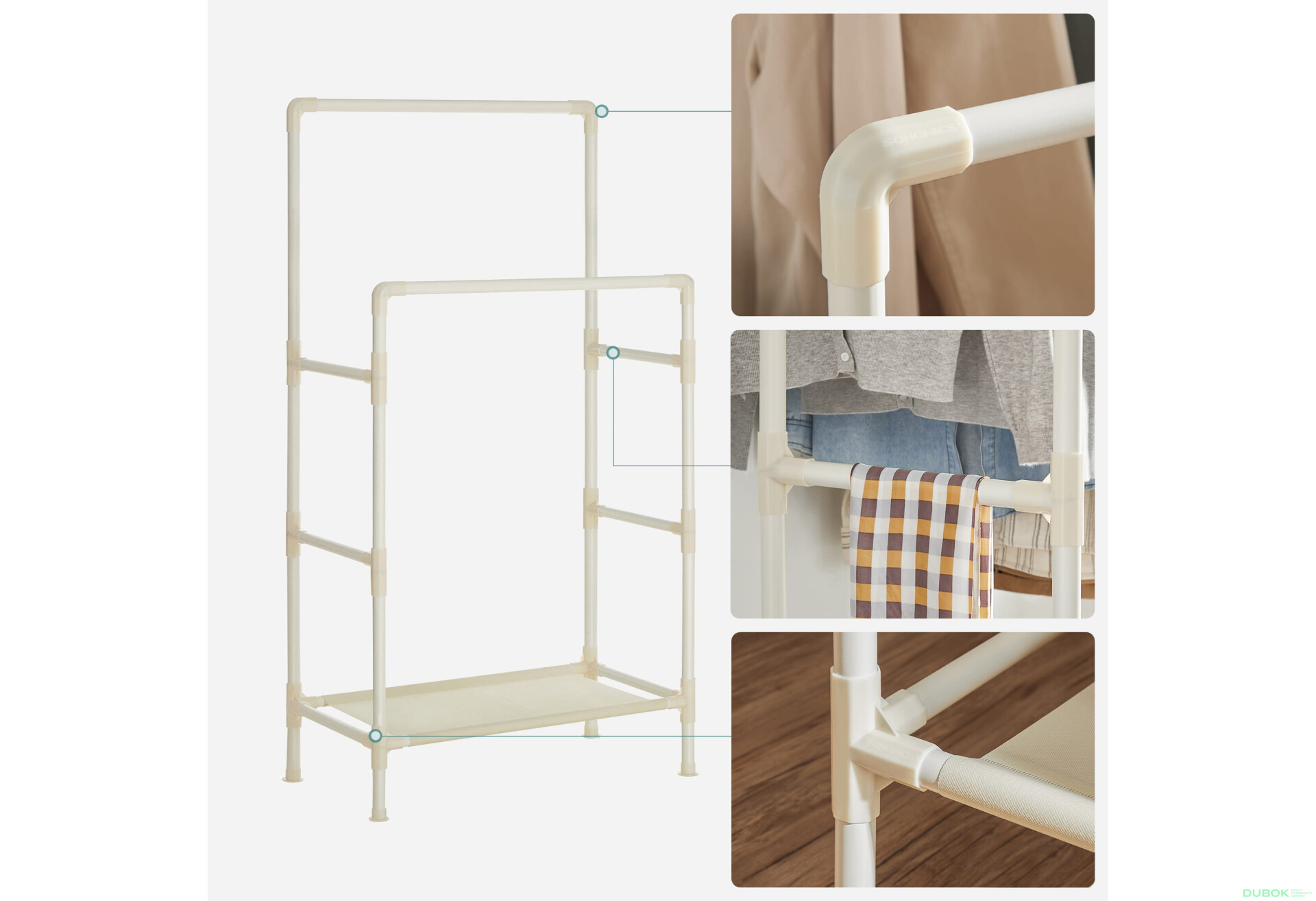 Stojan na oblečení - RDR01WT - Fotografie 3 Fotografie 3 - Stojan na oblečení - RDR01WT