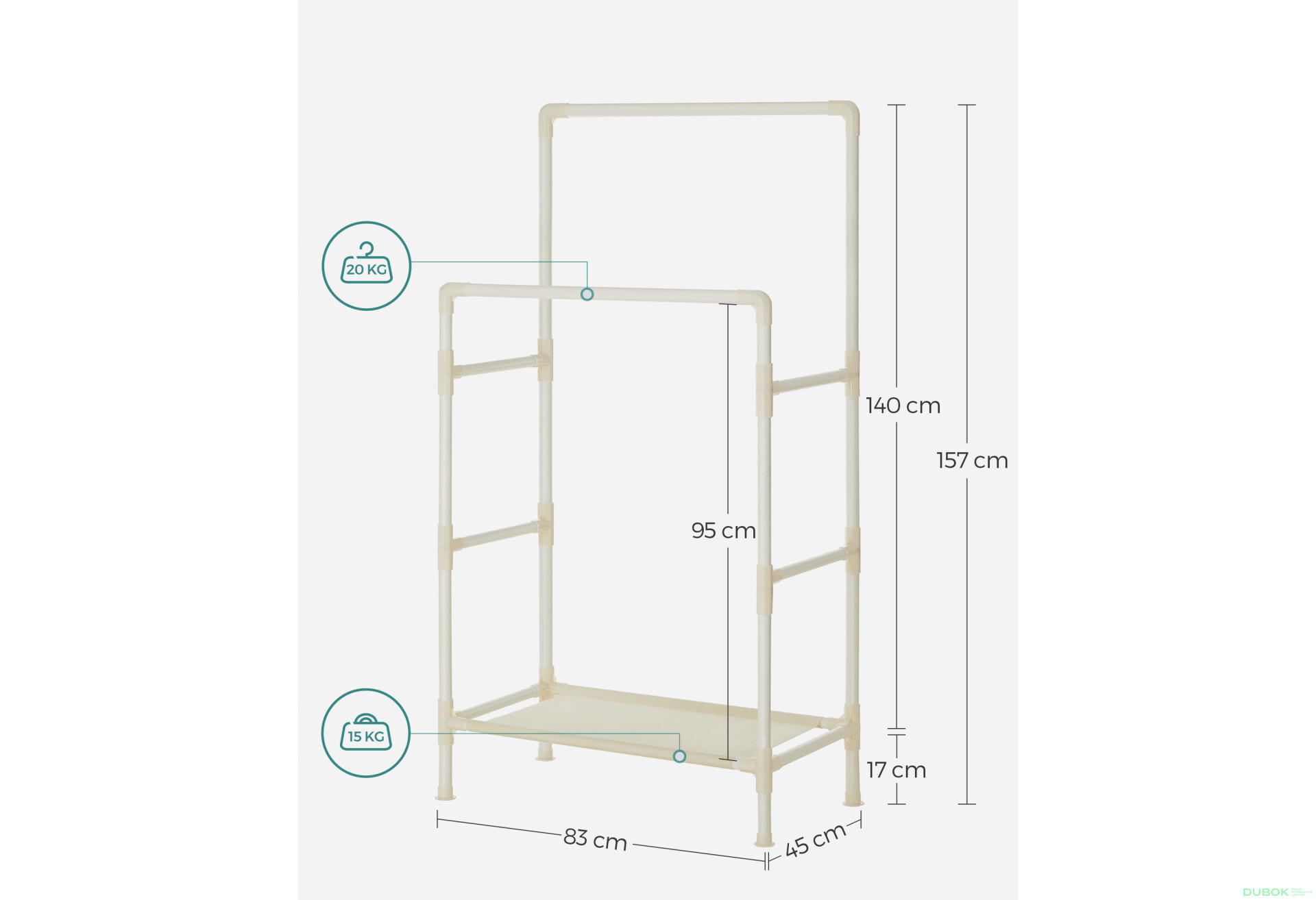 Stojan na oblečení - RDR01WT - Fotografie 6 Fotografie 6 - Stojan na oblečení - RDR01WT