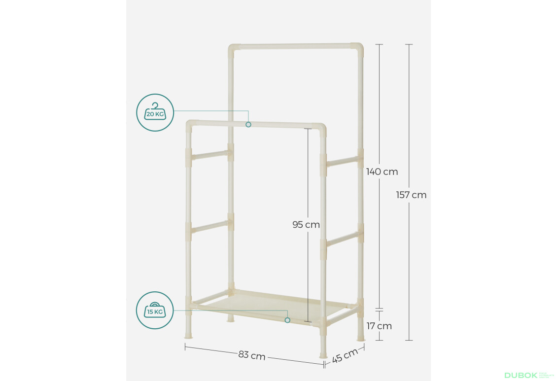 Stojan na oblečení - RDR01WT - Fotografie 6 Fotografie 6 - Stojan na oblečení - RDR01WT