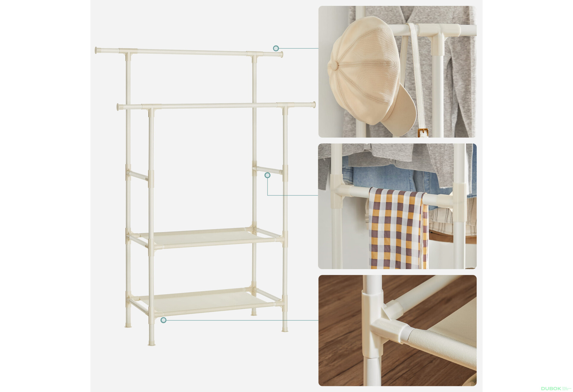 Stojan na oblečení - RDR02WT - Fotografie 7 Fotografie 7 - Stojan na oblečení - RDR02WT