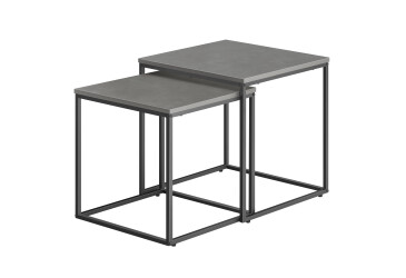 Konferenční stolek čtvercový 2ks - beton / černé nohy