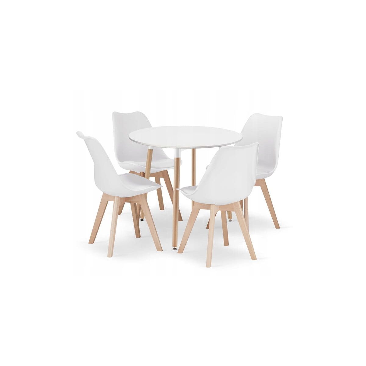 

Sada kulatý stůl KAMI 80 cm + 4 židle MARK bílé