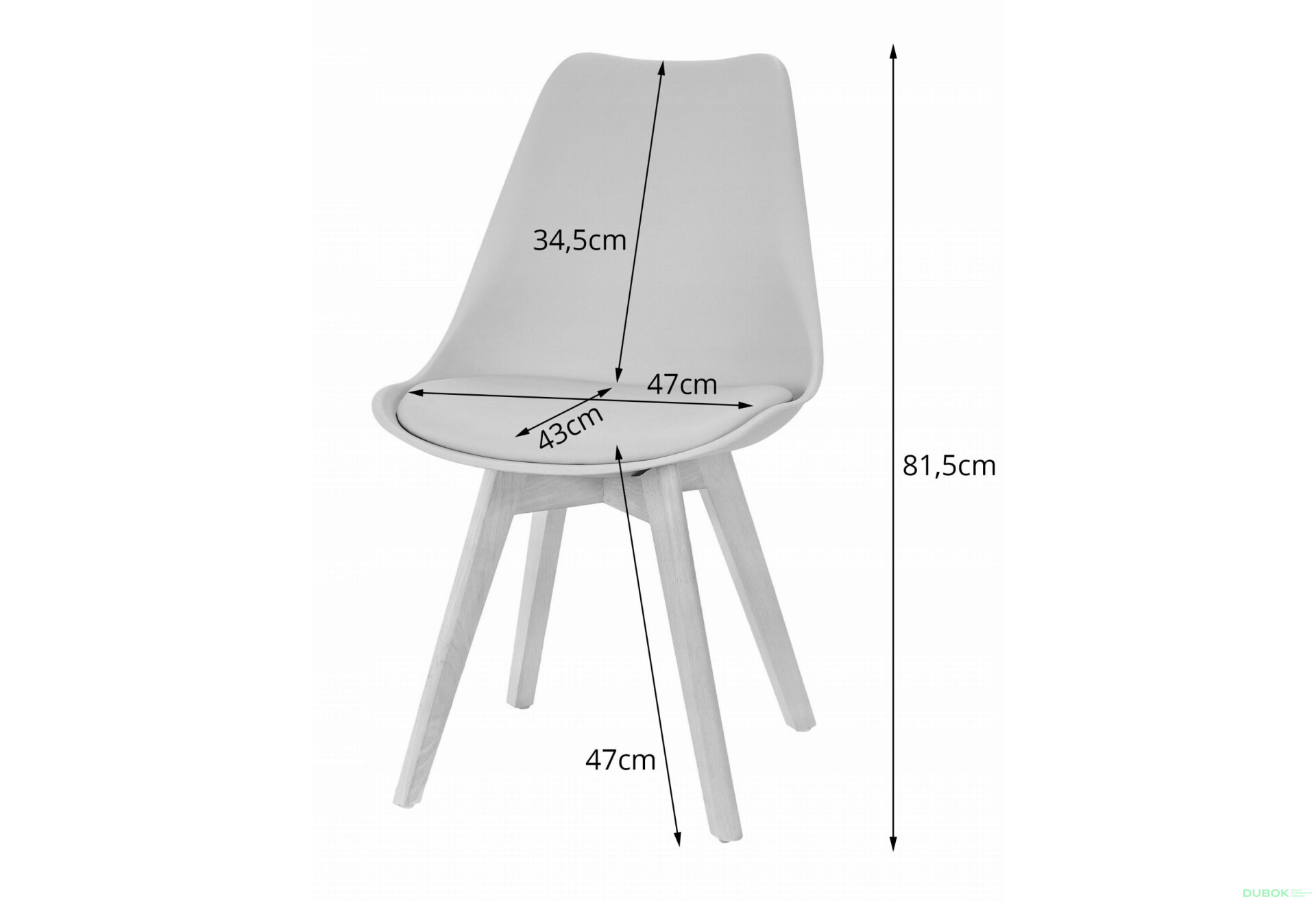 Fotografie 8 - Sada kulatý stůl TODI 60 cm bílý + 2 židle MARK šedé