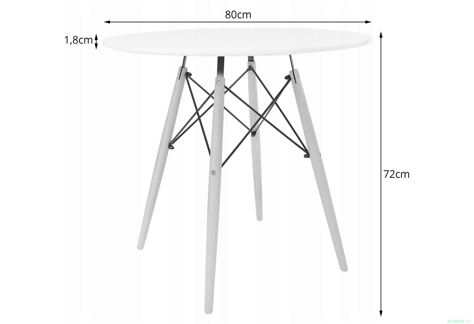 Fotografie 11 - Sada kulatý stůl TODI 80 cm bílý + 4 židle MARK šedé