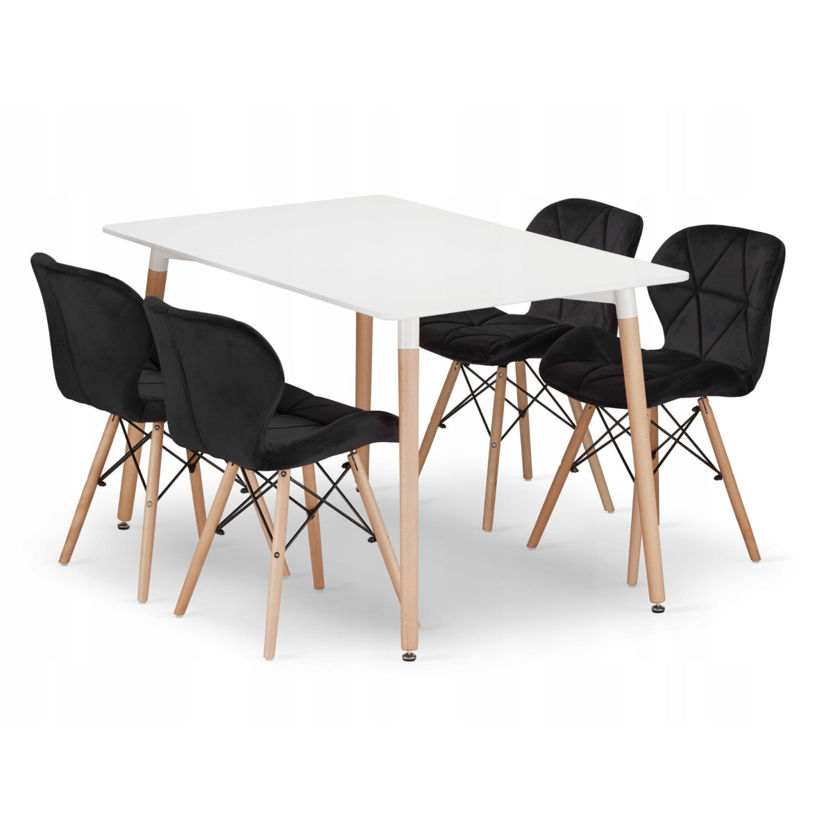 

Sada obdélníkový stůl ADRIA 120x80 bílý + 4 židle LAGO černé