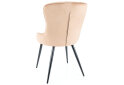 Fotografie 3 - Židle Lotus Velvet béžový Bluvel 28, kov černá matná