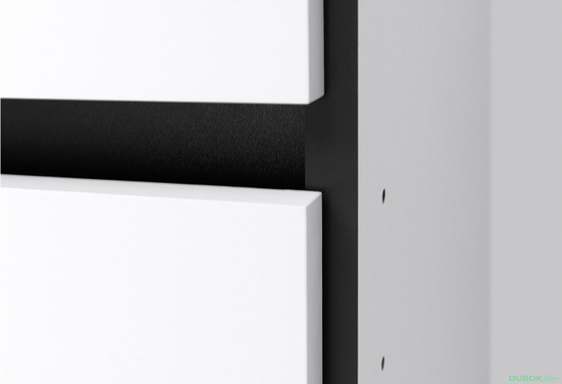 Fotografie 6 - Skříň 4dv 3šu bez zrcadel bílý supermat, antracit Duo