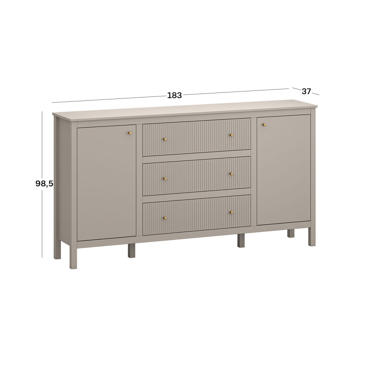 Komoda 2d3s (E) taupe Kleo (obrázek 3)