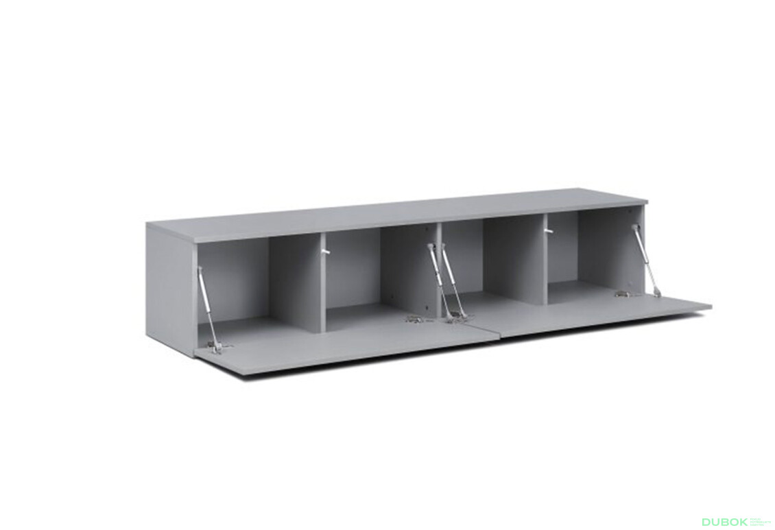 Fotografie 4 - TV stolek 1,75 šedý lávový lesk Legs Box