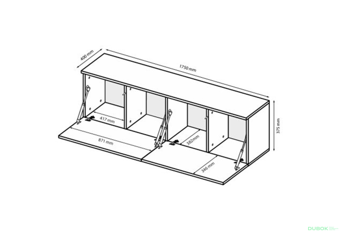 Fotografie 7 - TV stolek 1,75 šedý lávový lesk Legs Box