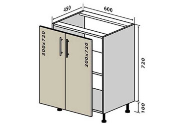 N6 Skříňka 2D 60 Interno