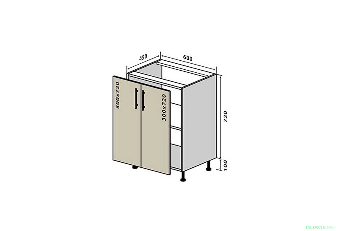 N6 Skříňka 2D 60 Interno