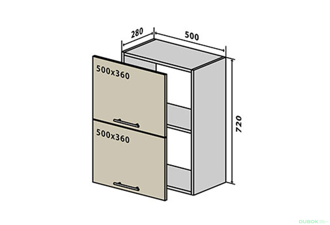 V57 Skříňka 2D 50 Interno