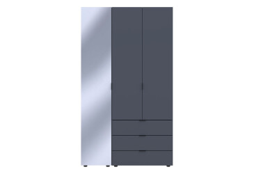 Skříň třídveřová se zrcadlem Gelar 116.5 cm Grafit