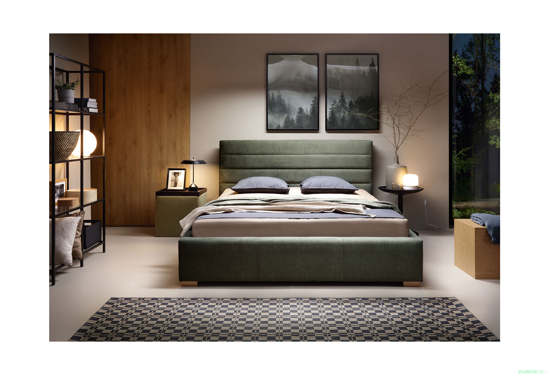 Fotografie 3 - Postel Sylvi 180x200 Vogue 11 SIC G4 Buk, hlavová opěrka 106 cm