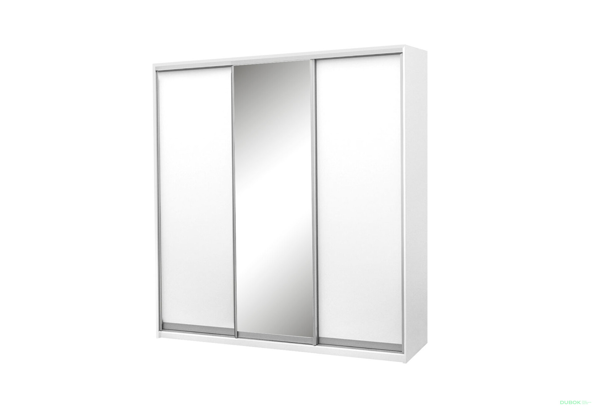 Fotografie 1 - Skříň s posuvnými dveřmi Komforto 2 DTD + 1 zrcadlo 222x240x60 cm Bílá