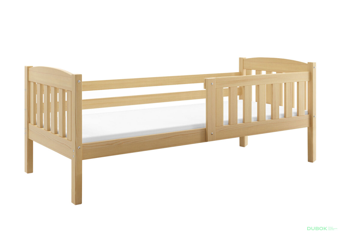 Postel Kubus borovice 80x190 cm s roštem, matrací