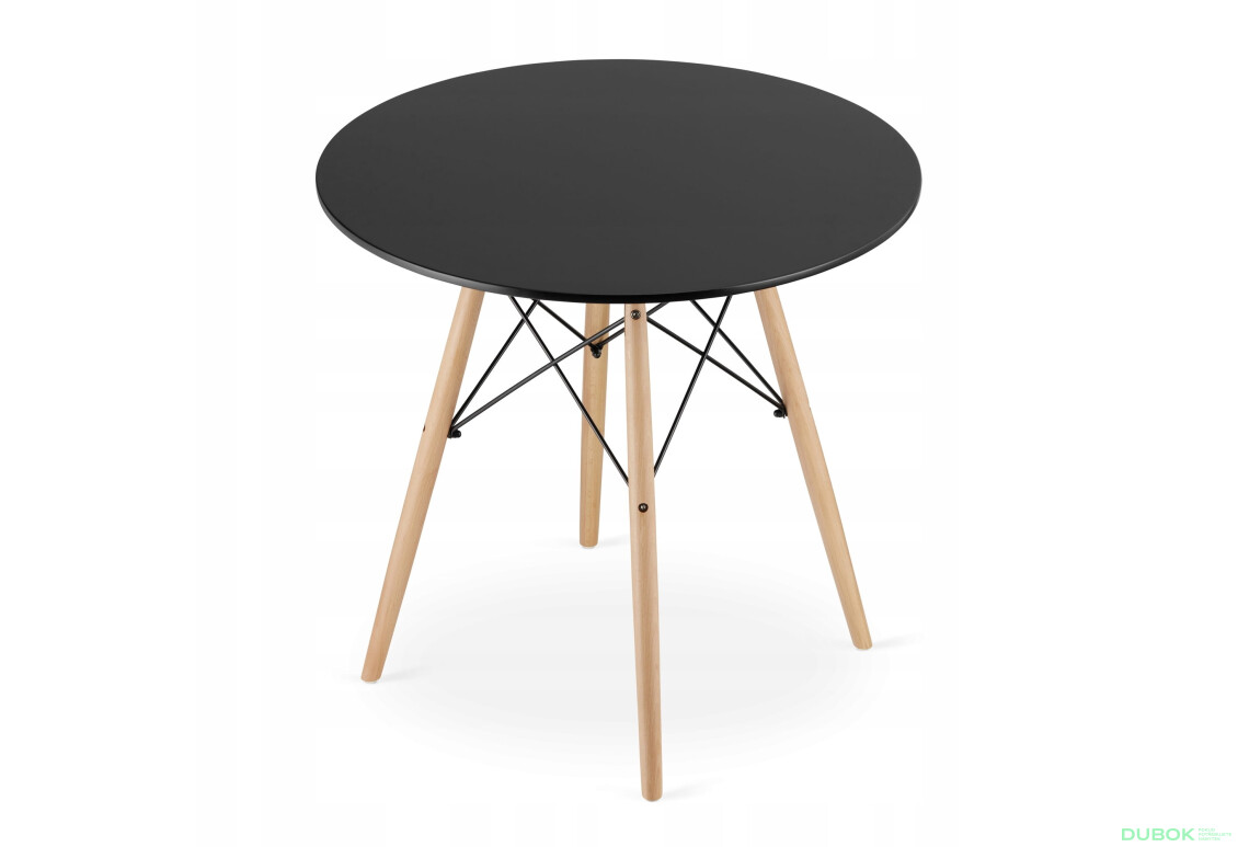 Sada kulatý stůl TODI 80 černý + 4 židle LAGO šedé - Fotografie 10 Fotografie 10 - Sada kulatý stůl TODI 80 černý + 4 židle LAGO šedé