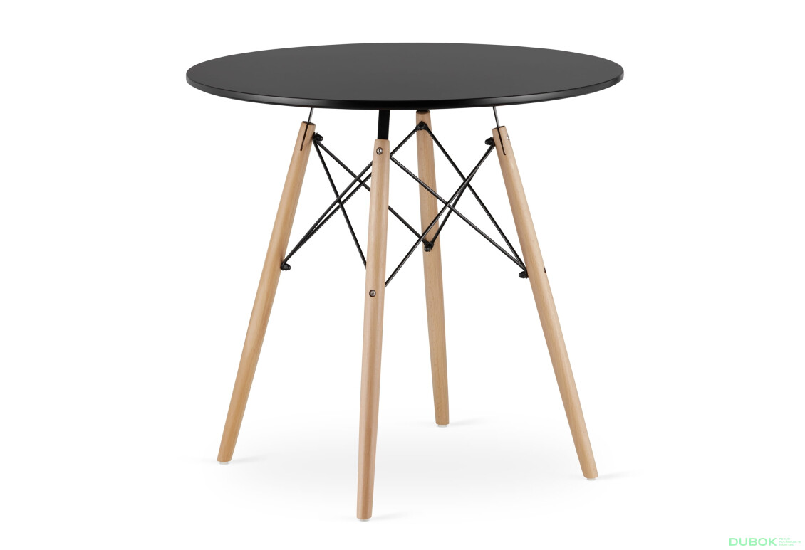 Sada kulatý stůl TODI 80 černý + 4 židle LAGO šedé - Fotografie 9 Fotografie 9 - Sada kulatý stůl TODI 80 černý + 4 židle LAGO šedé