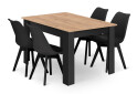Sada obdélníkový stůl 120x80 craft + 4 židle MARK černé - Fotografie 1 Fotografie 1 - Sada obdélníkový stůl 120x80 craft + 4 židle MARK černé