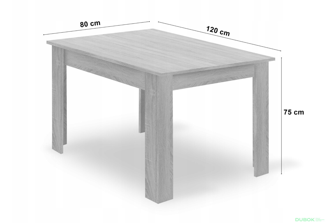 Sada obdélníkový stůl 120x80 craft + 4 židle MARK černé - Fotografie 11 Fotografie 11 - Sada obdélníkový stůl 120x80 craft + 4 židle MARK černé