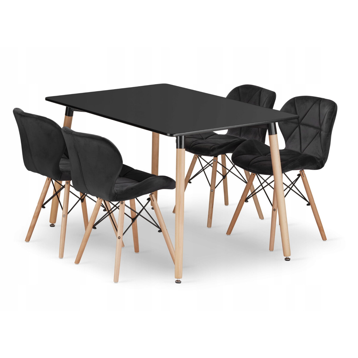 

Sada obdélníkový stůl ADRIA 120x80 černý + 4 židle LAGO černé