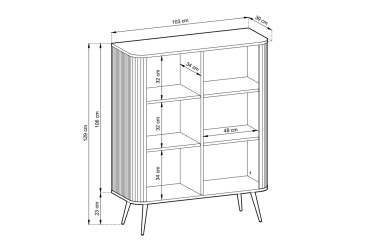 Komoda K-103 černá, černé nohy Zova